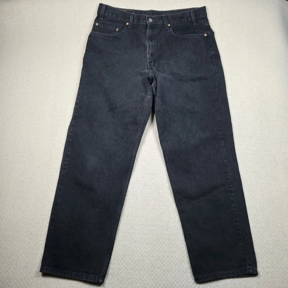 Vintage 90s Levi's 550 Jeans Mens 38x30 Relaxed‎ Fit Tapered Leg Black Dad Jean